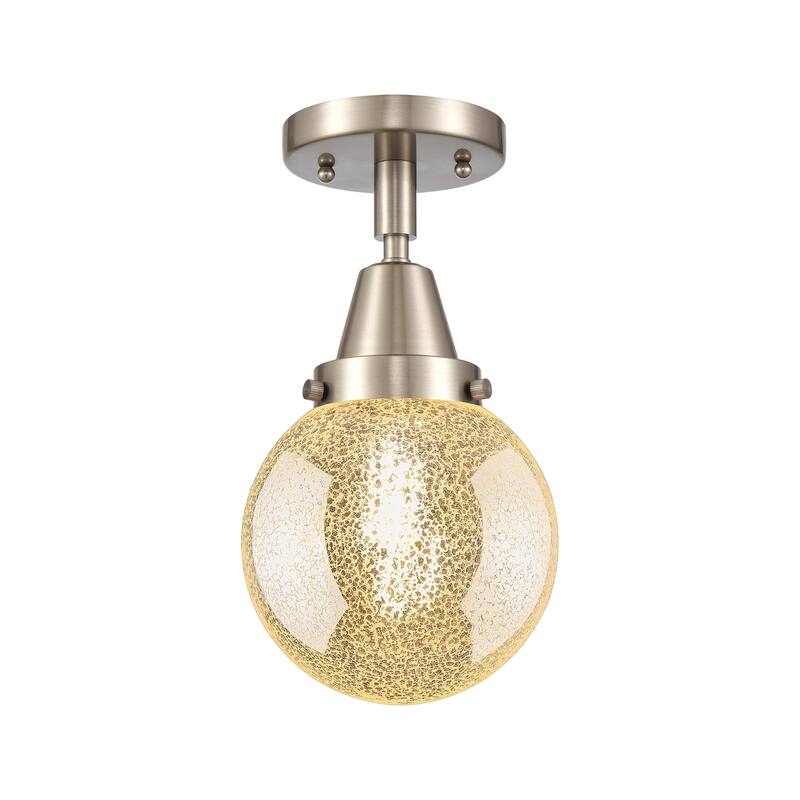 Innovations Lighting 447-1C-11-6 Beacon Flush Mount Beacon 6" Wide - Brushed Satin Nickel / Mercury