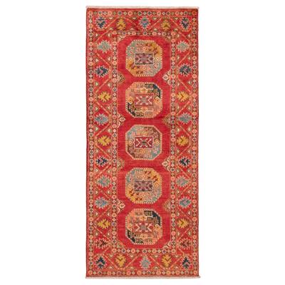 ECARPETGALLERY Hand-knotted Uzbek Ghazni Red Wool Rug - 2'8 x 6'5