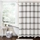 preview thumbnail 1 of 5, Lush Decor Farmhouse Stripe Shower Curtain Black