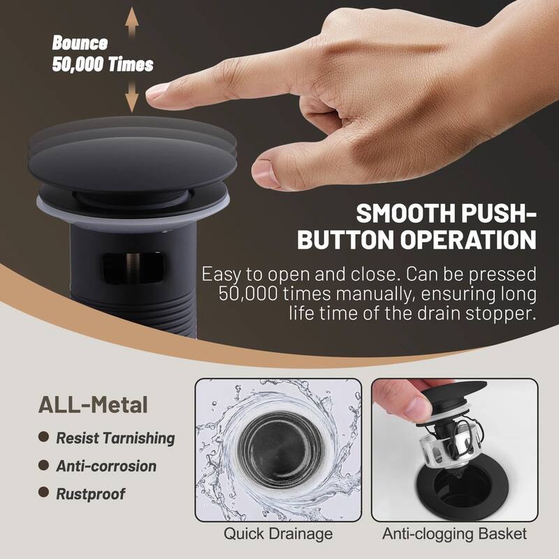 8.3"H Solid Brass Widespread 2-handle Bathroom Sink Faucet with Pop-Up Drain Assembly