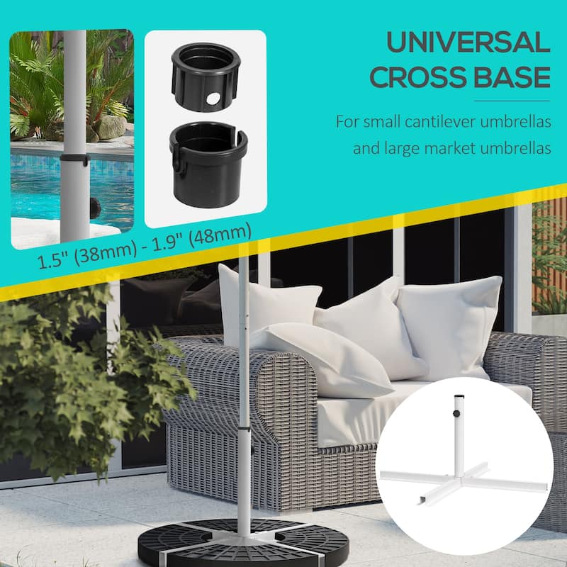 Outsunny Outdoor Universal Cross Brace Stand for Small Offset Umbrella and Market Umbrella, Cross Umbrella Base