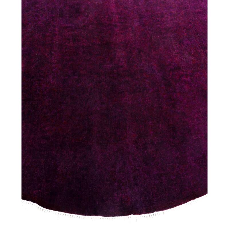 Overdyed One-of-a-Kind Hand-Knotted Area Rug - Purple - 6' 1" x 6' 1"