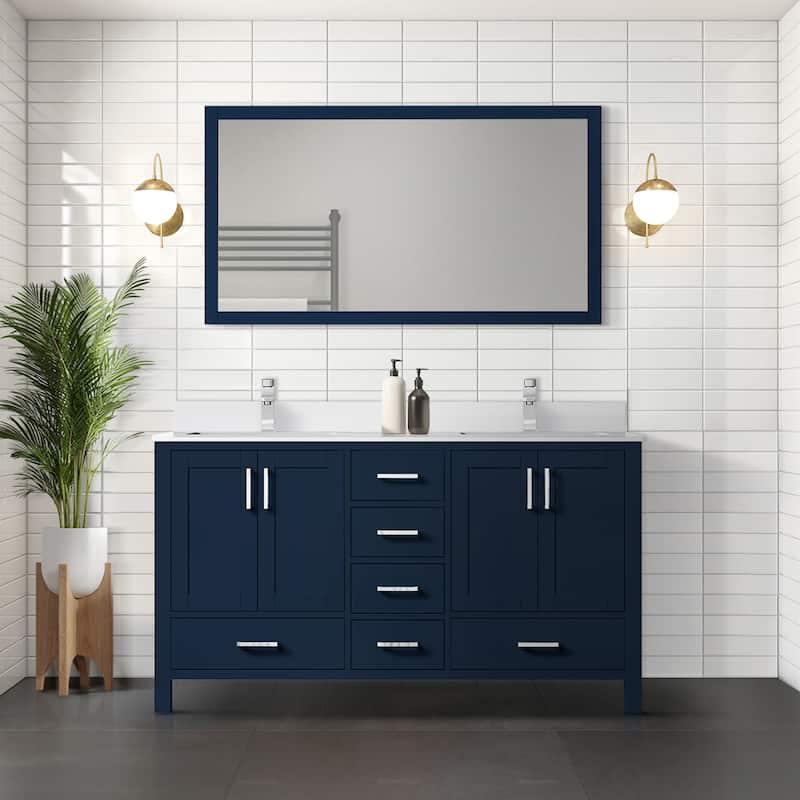 Jacques Bath Vanity, Cultured Marble Top and Mirror