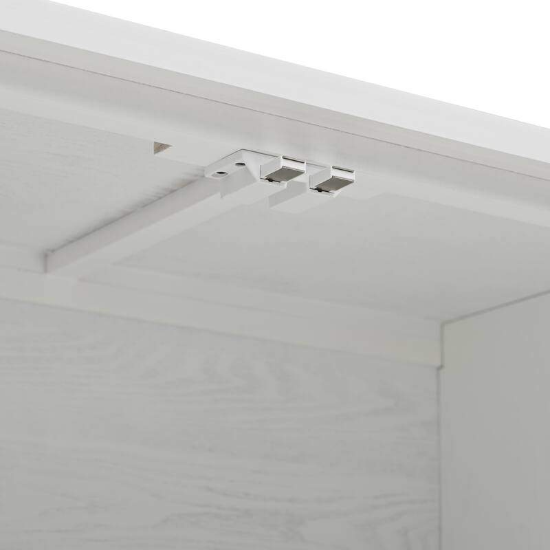 Modern Elegant Sideboard with 4 Doors, Height Adjustable, for Study, Entryway, and Living Room, White