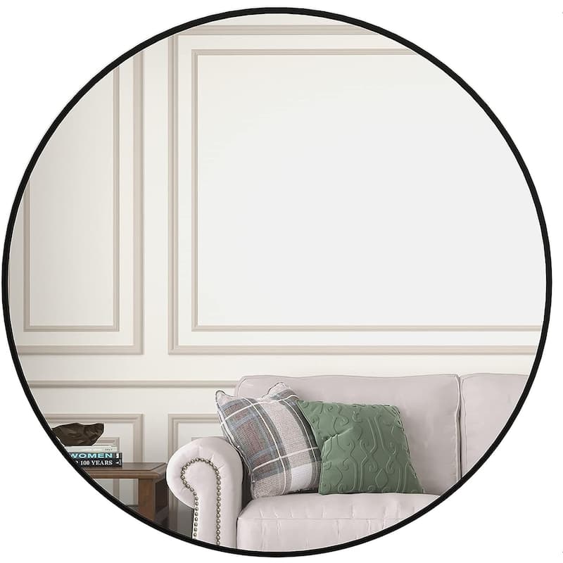39 Inch Metal Framed Round Bathrrom Mirror For Wall