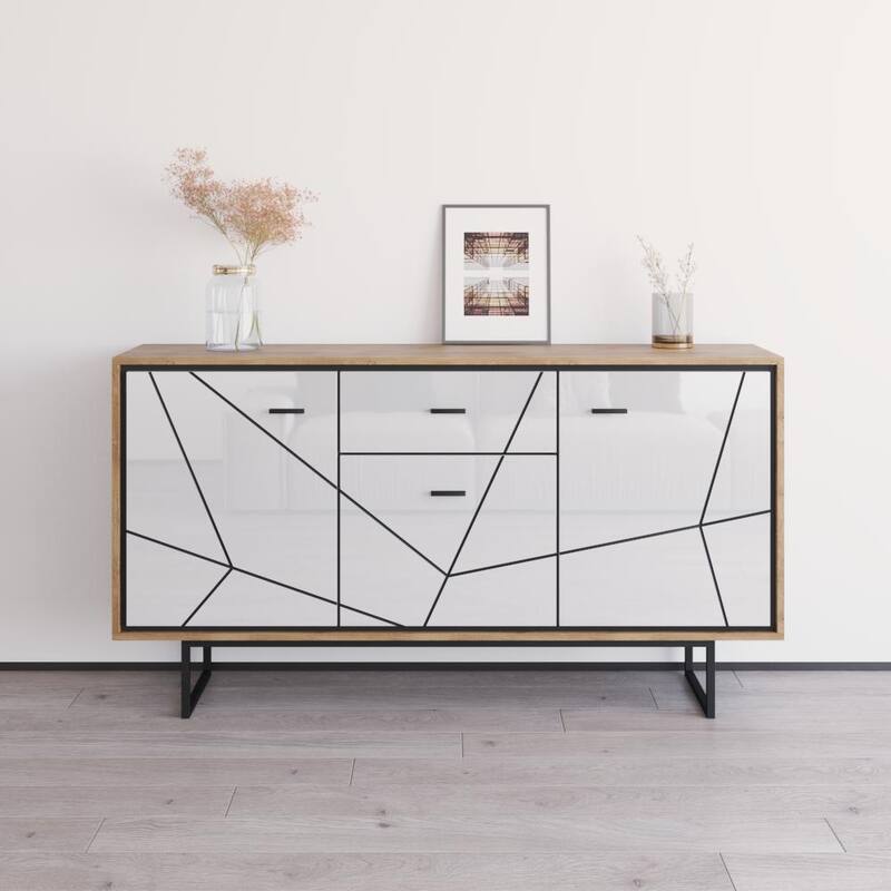 Bravo 66" Sideboard - Oak/White
