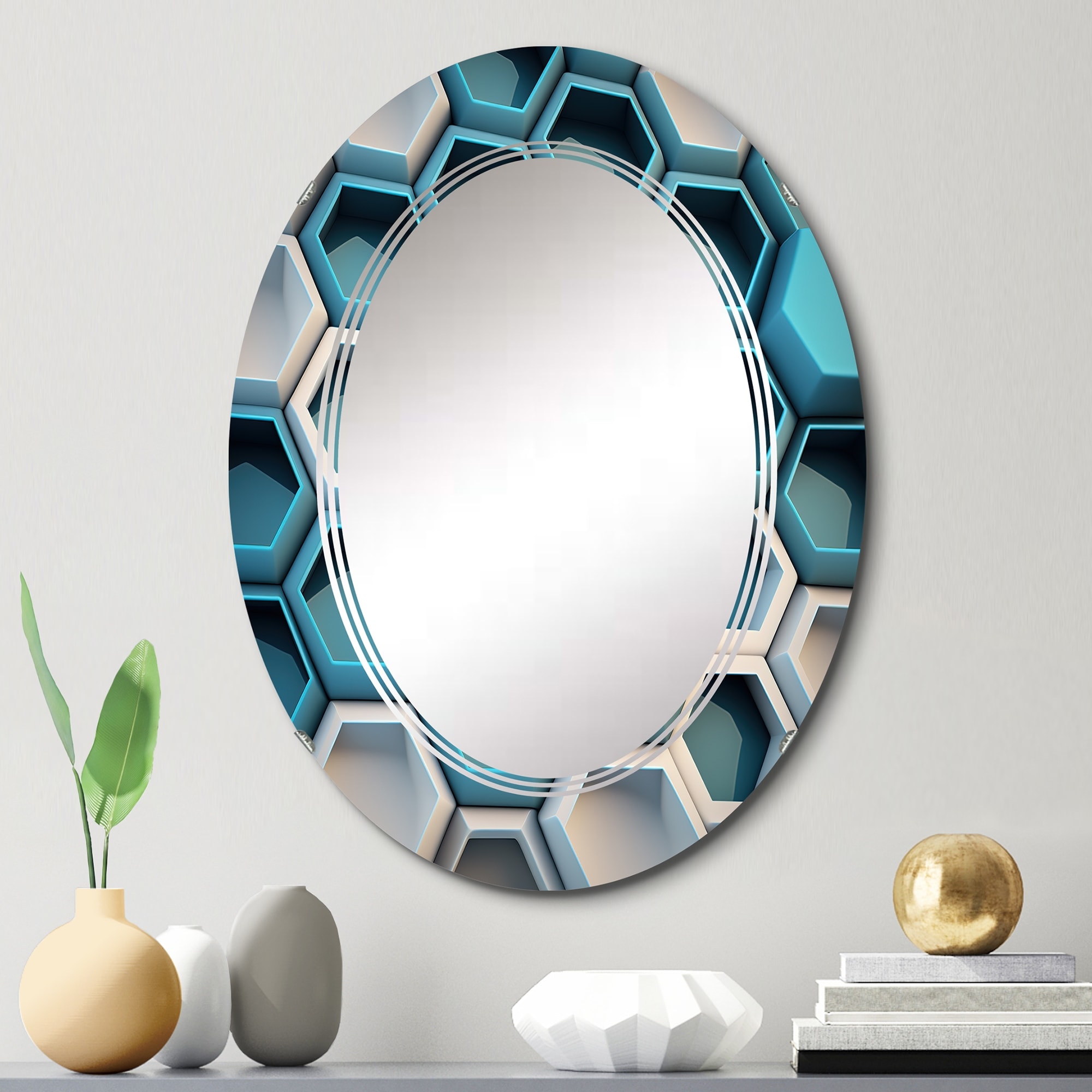 Round Mirrors Bathroom Mirror Gold - 24 Inches Circle Mirror for Wall  Mirror Geo