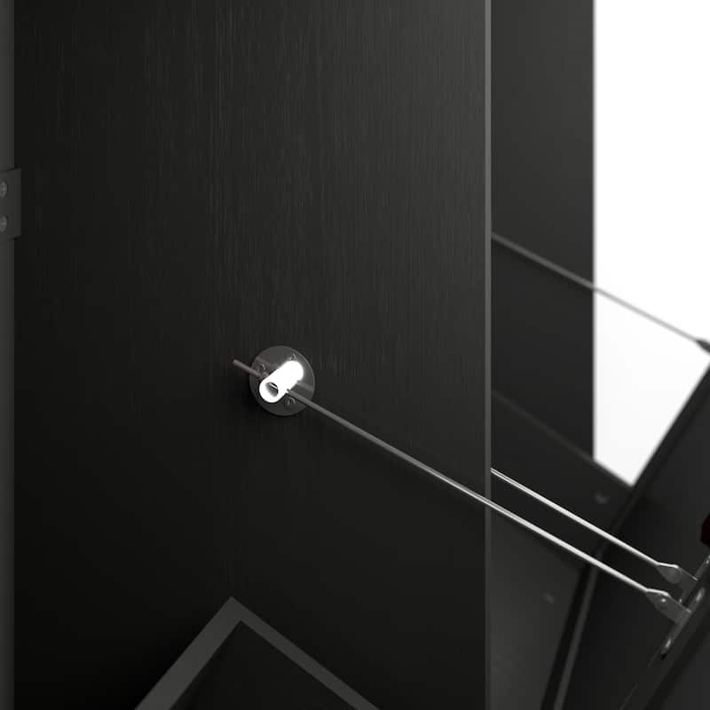 Anmytek Black Double Tilt Out Trash Cabinet with Drawers Farmhouse Kitchen Waste Bin Storage