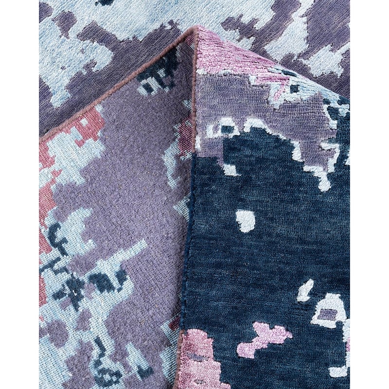 Modern One-of-a-Kind Hand-Knotted Area Rug - Gray, 8' 10" x 12' 0" - 8' 10" x 12' 0"