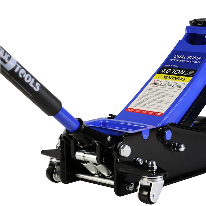 4 Ton Low Profile Floor Jack with Dual Piston, Lifting Range 4"-21"