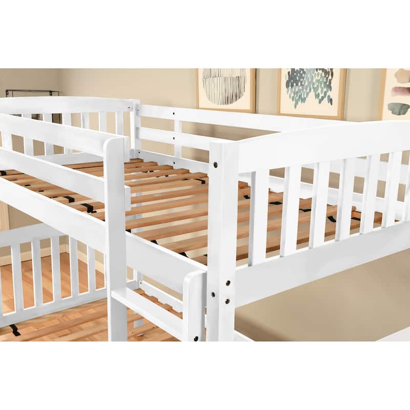 Somette Claire Twin Bunk Bed with Storage Drawers and Tray (Mattresses Not Included)