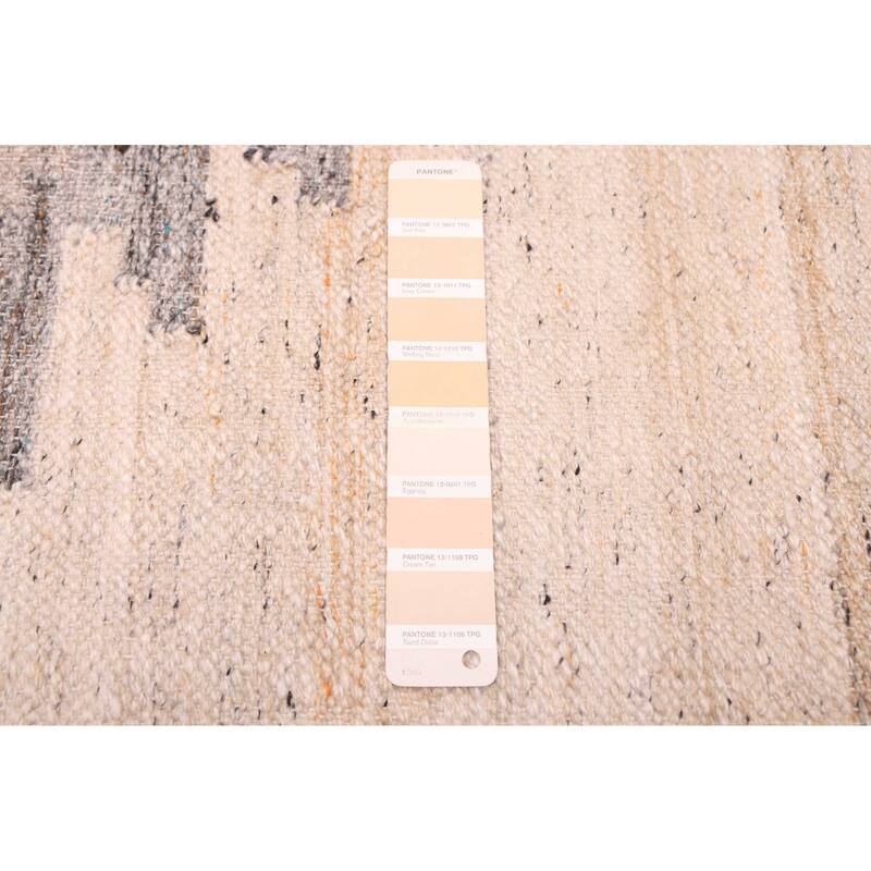 ECARPETGALLERY Flat-Weave Ankara FW Ivory Wool Kilim - 4'1 x 6'1