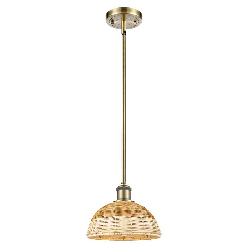Innovations Lighting Endless Possibilities Ballston - Bristol Natural II - 1 Light 9" Stem Hung Mini Pendant - Antique Brass