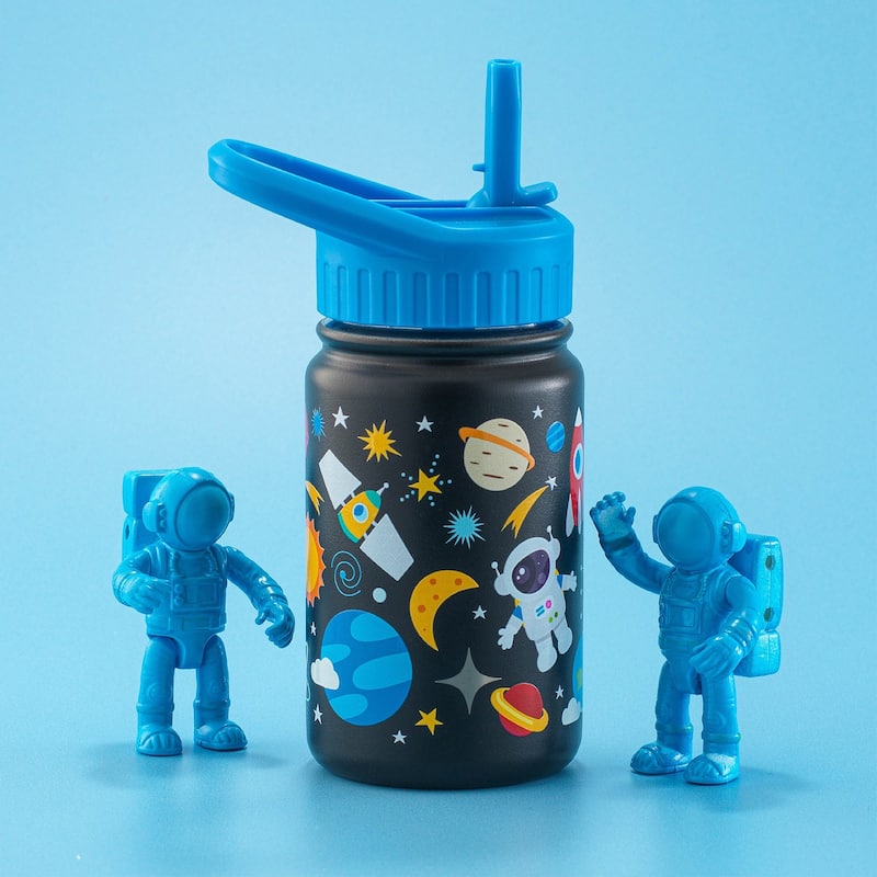 Stainless Steel Kids Water Bottle with Straw Lid - 12 oz