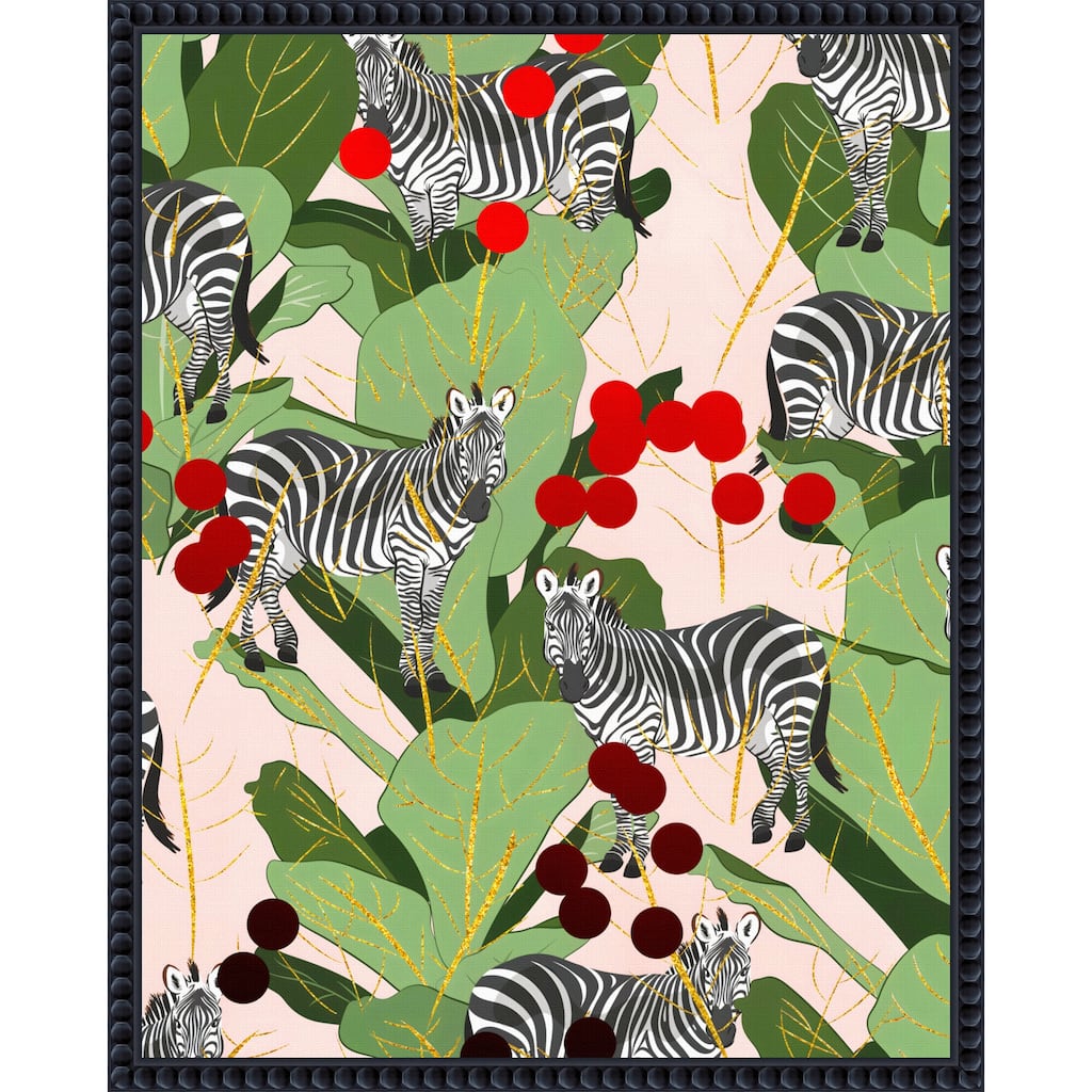 Zebra Harem by Uma Gokhale Framed Canvas Wall Art