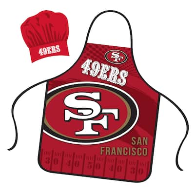 NFL Apron & Chef Hat Set, with Large Team Logo - San Francisco 49ers - 31" x 25"