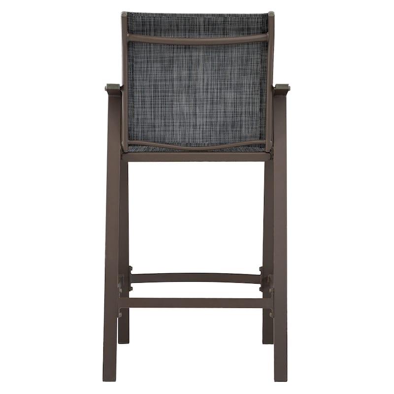 Crestlive Products Outdoor Outdoor Cast Aluminum Swivel Bar Stools with Sunbrella Cushion