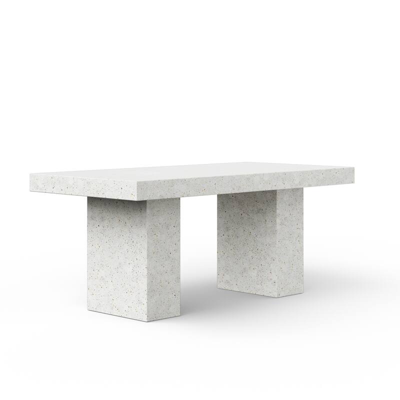 Urbia Elcor Concrete - Dining, Bar, and Counter Table - Dining Height - 71” - Ivory Terrazzo