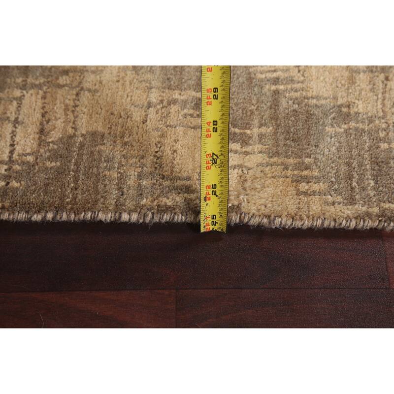 Geometric Gabbeh Kashkoli Wool Runner Rug Hand-knotted Oriental Carpet - 2'6" x 10'9"