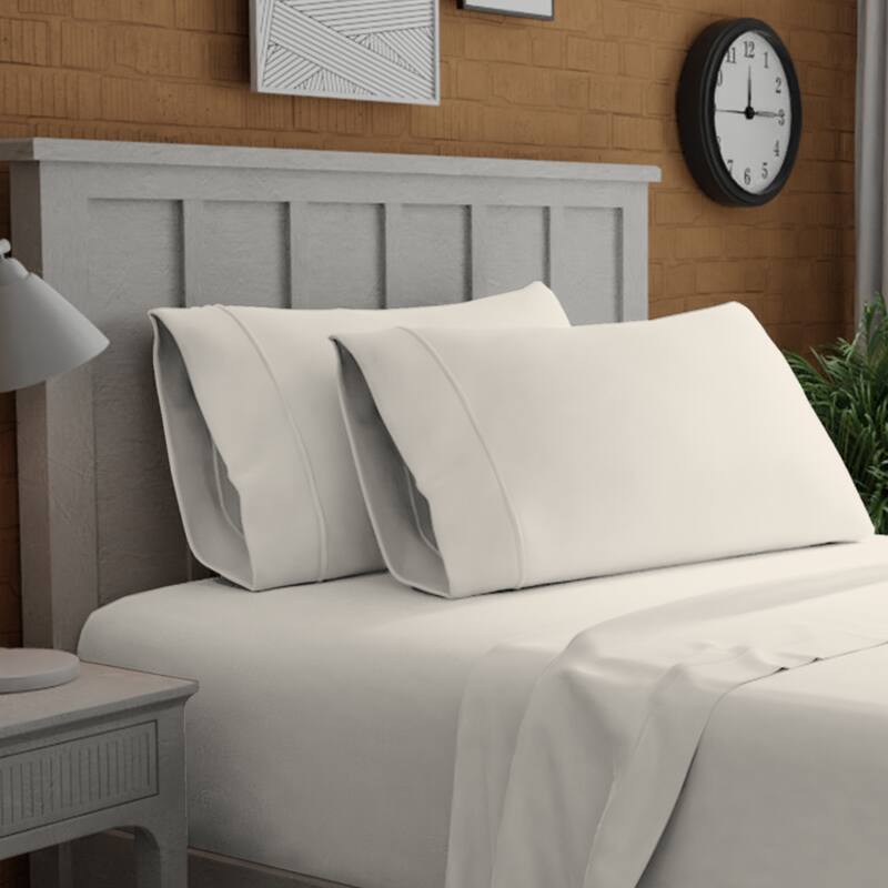 Purity Home Organic 100% Cotton Ultra-Light Percale Pillowcase Set