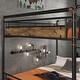 preview thumbnail 30 of 37, Metal Bunk Bed Retro Black Bed Frame with Ladder and Guardrail, Industrial Detachable Bunkbeds Convertible 2 Platform Beds