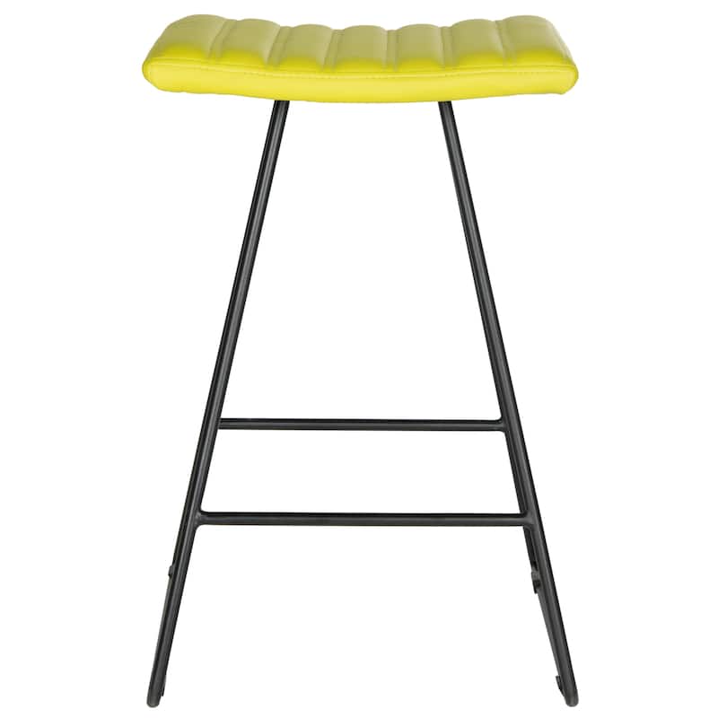 SAFAVIEH Doreen Mid-Century Dining Modern White 27-inch Counter Stool (Set of 2) - 16.5" x 16" x 26"