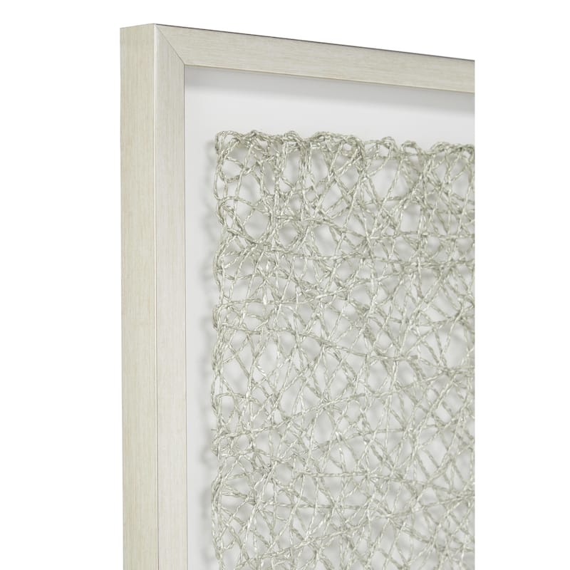 Plastic Geometric 3D Home Shadow Box with Silver Frame - Set of 2 Multi Colored - Roche River Decor