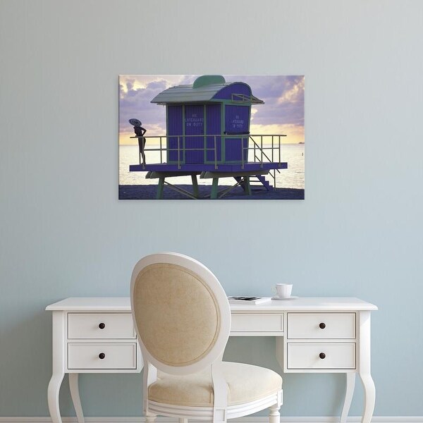 Easy Art Prints Robin Hill's 'Lifeguard Station At Dusk' Premium Canvas Art