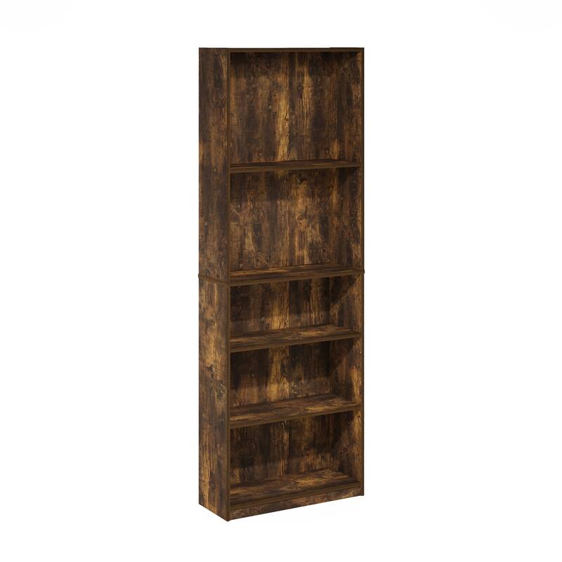 71.2 in. Tall Pine Wood 5-Shelf Bookcase