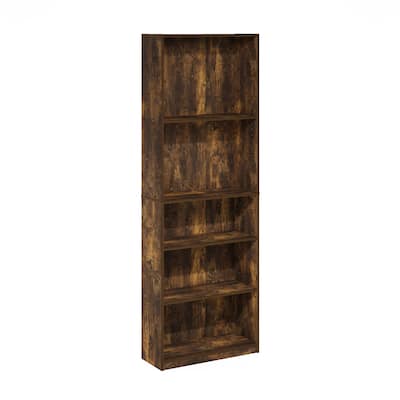 71.2 in. Tall Pine Wood 5-Shelf Bookcase