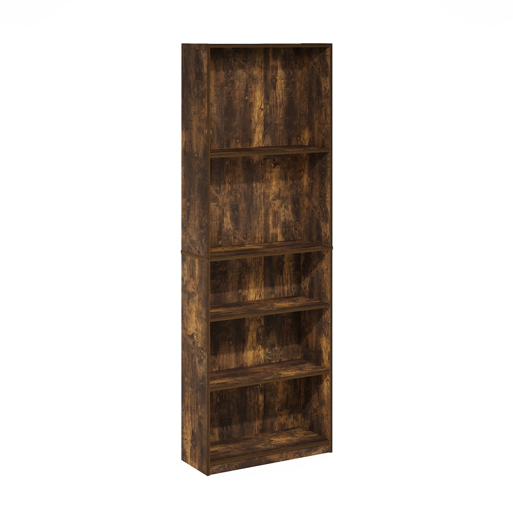 71.2 in. Tall Pine Wood 5-Shelf Bookcase