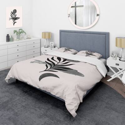 Designart 'Abstract Tropical Leaf II' Modern Duvet Cover Set