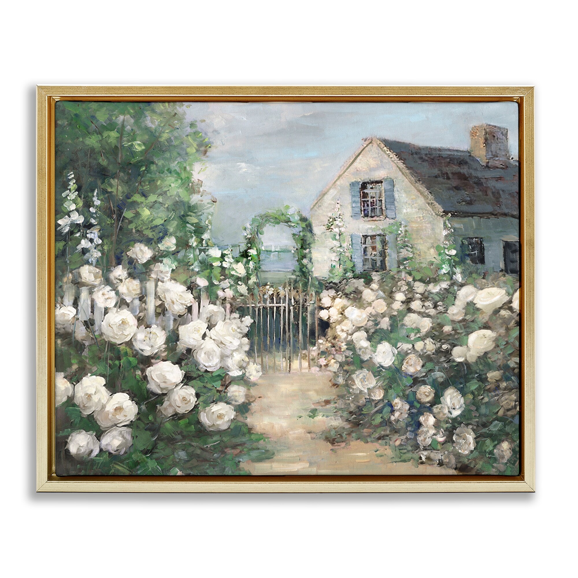 Stupell Cottage at the Coast Framed Floater Canvas Wall Art Design By Sally Swatland