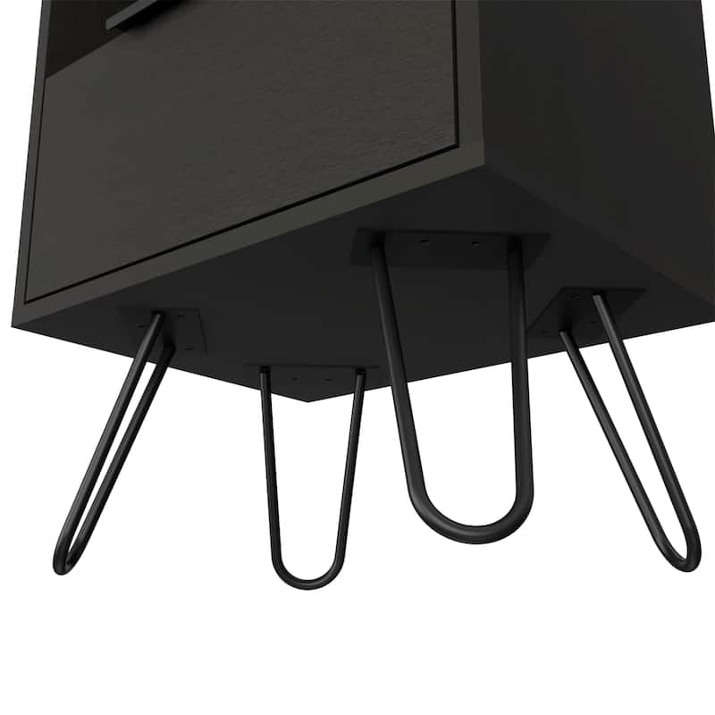 Nightstand, Shelf, Single Door Cabient, Hairpin Legs