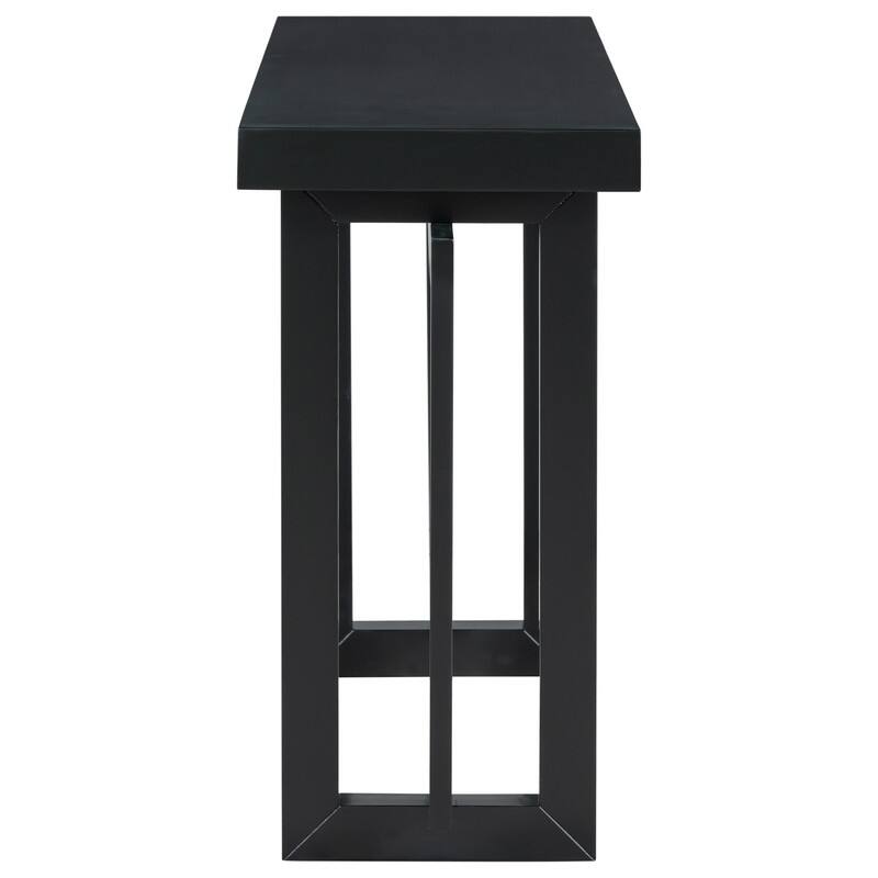 Modern Entryway Console Table with Industrial-inspired Concrete Wood Top, Hallway Foyer Sofa Long Table Entryway Table