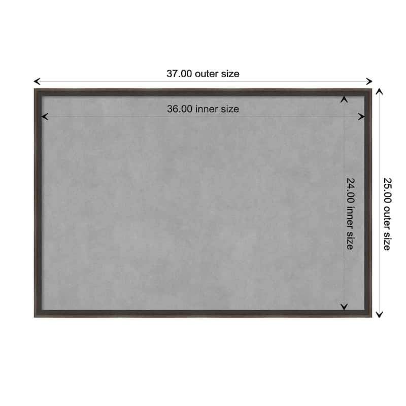 Amanti Art Hardwood Wedge Chocolate Framed Magnetic Board - Board Size 36x24
