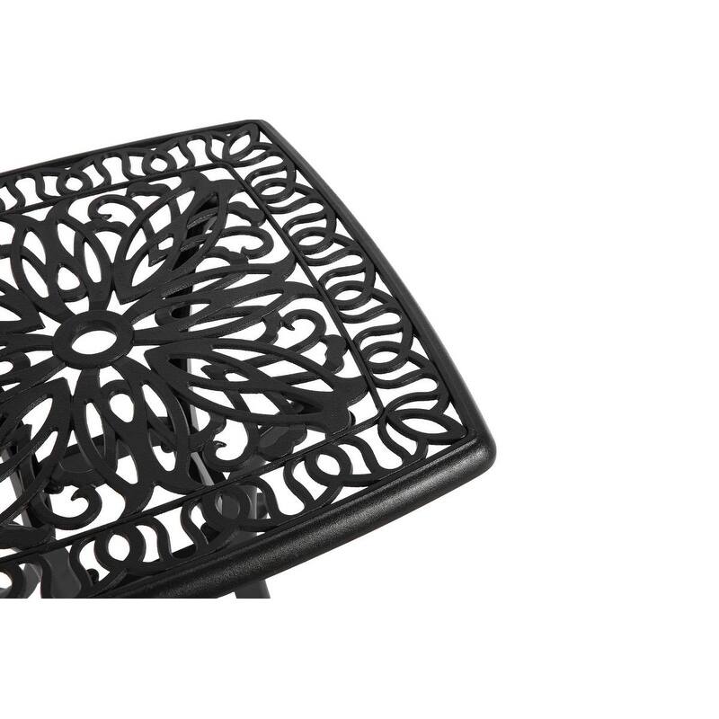 Bistro Set 3 Piece Rustproof Cast Aluminum Patio Furniture Sets black