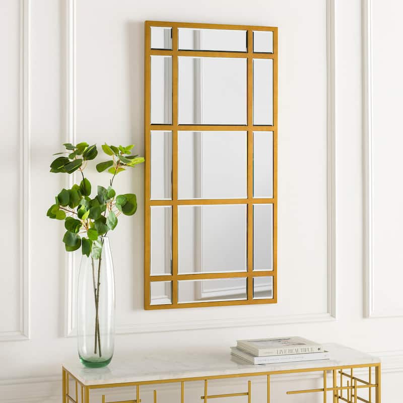 Adara Paned Gold Mirror - 47"H x 24"W