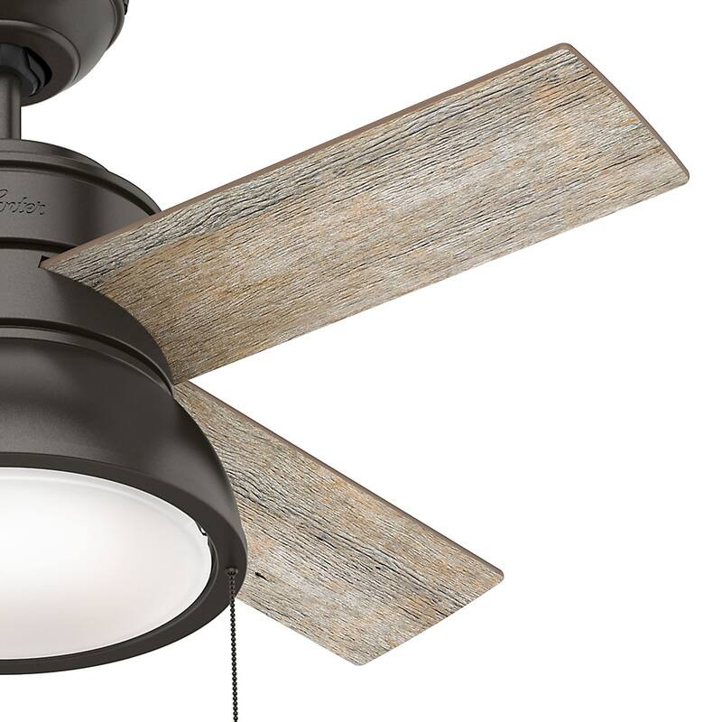 Hunter 36" Loki Ceiling Fan with LED Light - Bedrooms, Home Office, Laundry - Rustic, Farmhouse