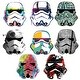 preview thumbnail 1 of 0, Black & Red & White Star Wars Artistic Storm Trooper Heads Wall Decals by RoomMates