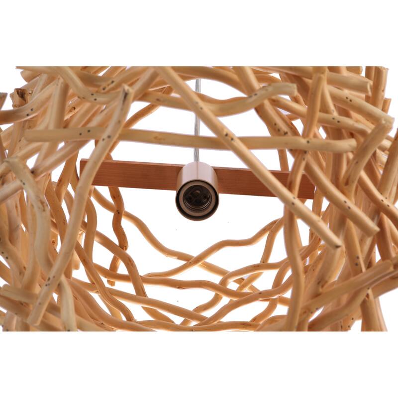 Craftmade P2001 Natural Pendant 17" Wide Wood Cage Pendant