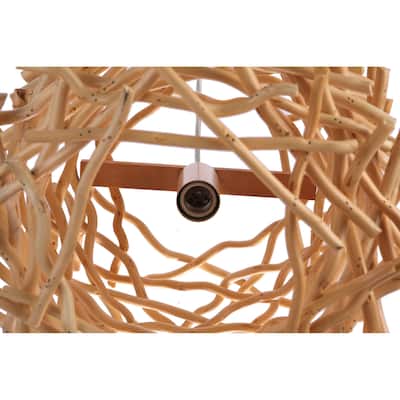 Craftmade P2001 Natural Pendant 17" Wide Wood Cage Pendant