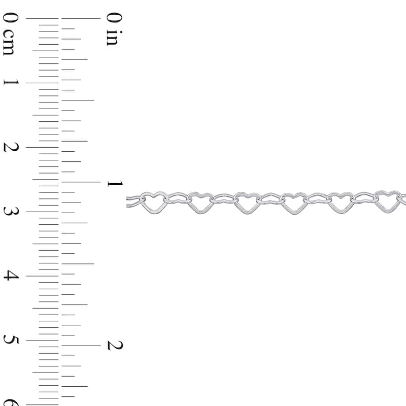Miadora 3.5mm Heart Link Bracelet with Heart Charm in Sterling Silver-7.25 in