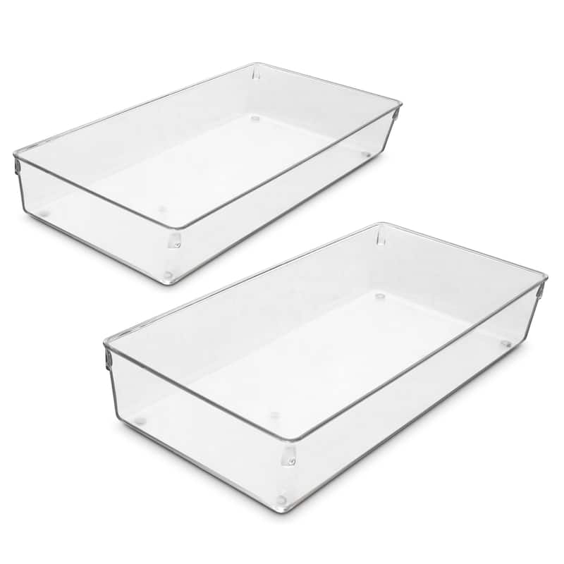 Sorbus Clear BPA-Free Drawer Organizer and Storage 2 Piece Set - Clear