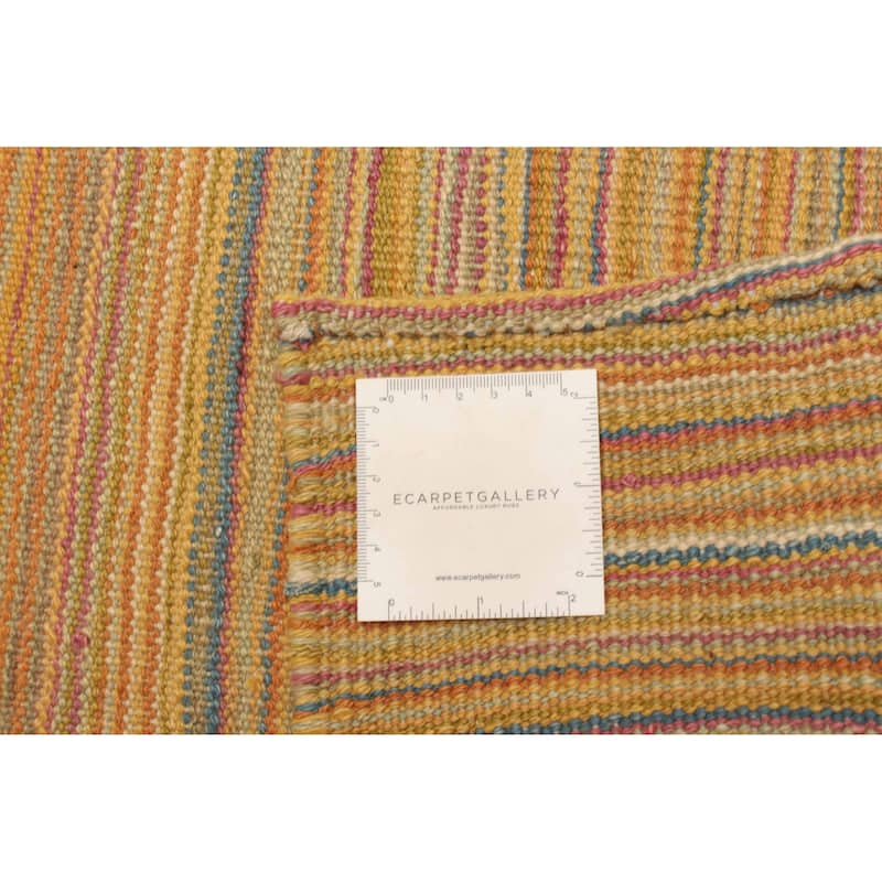 ECARPETGALLERY Flat-Weave Boho Brown Wool Kilim - 6'9 x 8'5
