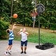 preview thumbnail 1 of 8, 4.25-10 Feet Portable Adjustable Basketball Goal Hoop System - 42.5" x 27.5" x 8.5" Black