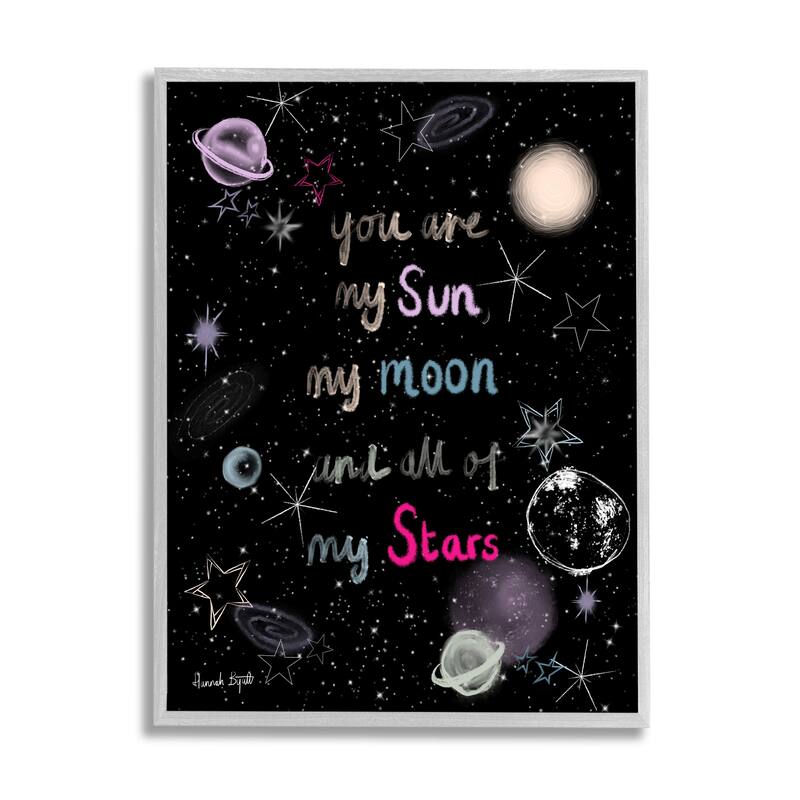 Stupell Outer Space Phrase Framed Giclee Art Design by Hannah Byatt - 24 x 30 - Grey