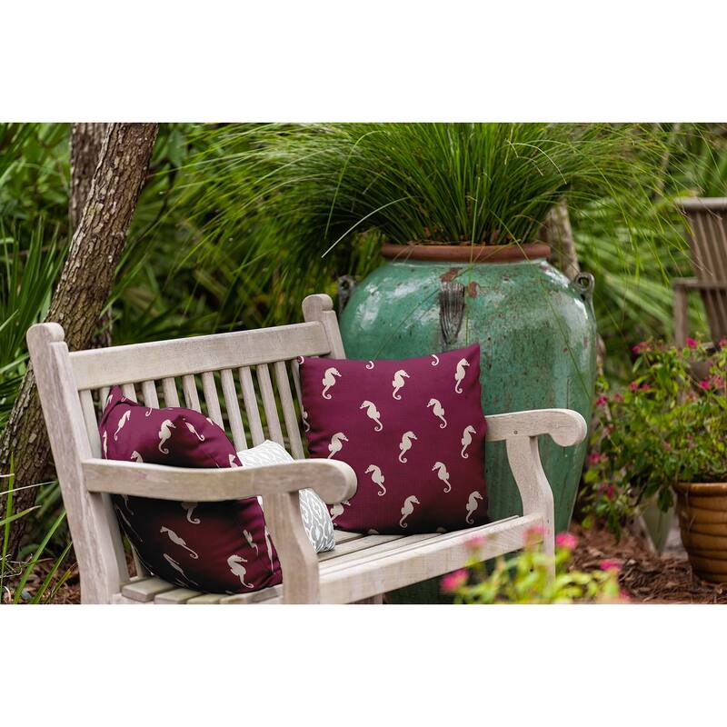 Sea Horses Polyester Indoor/Outdoor Pillow