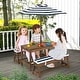 preview thumbnail 15 of 18, Gymax Kids Wood Picnic Table and Bench Set w/ Cushions Umbrella for