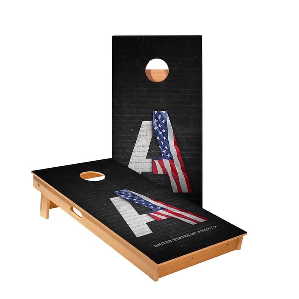 slide 2 of 5, United States Flag Constitution Cornhole Boards NO Bags - Add Board Lights